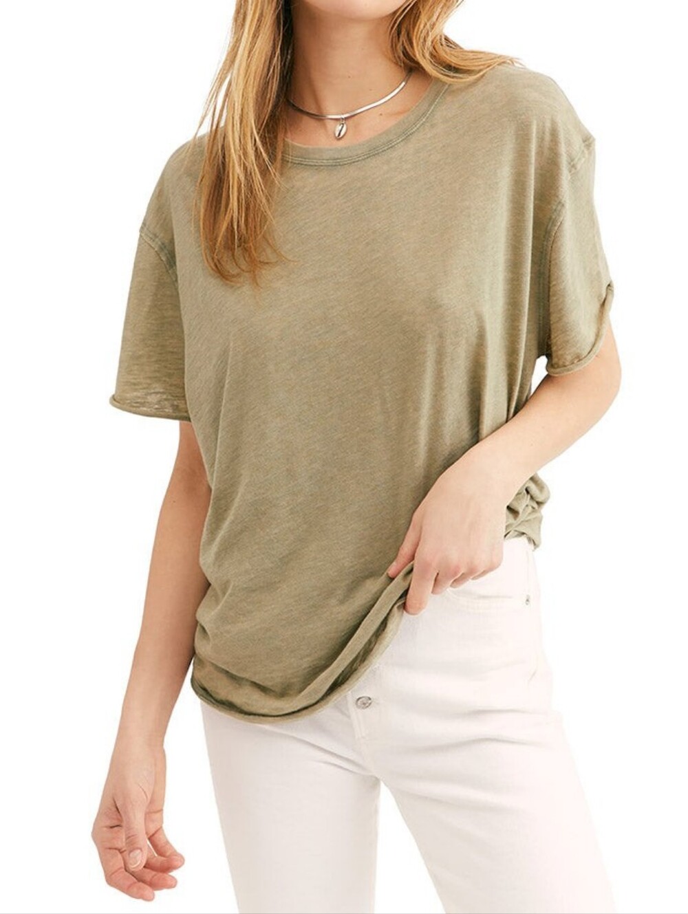 Free People We The Free Clarity Green Oversized Ringer Tee